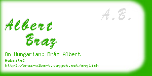 albert braz business card