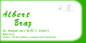 albert braz business card